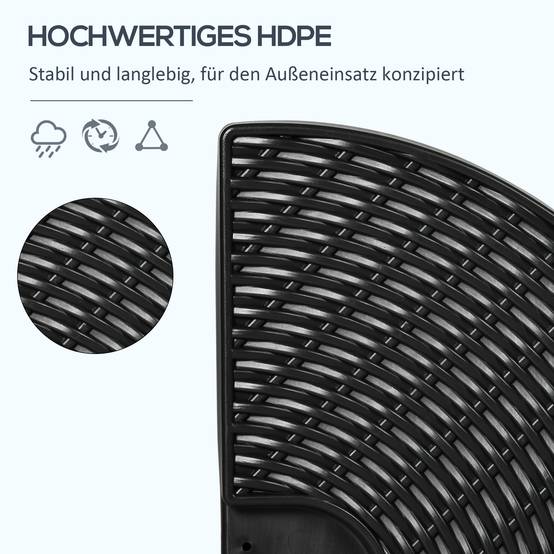 Poids parasol déporté plastique HDPE extérieur remplissage eau sable 100x100cm noir - ComfortXL Outdoor Living - Image 8