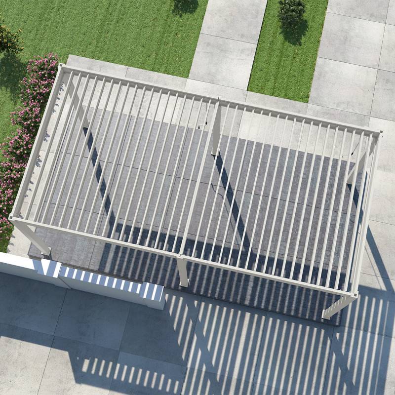 Ombrea - Pergola bioclimatique Ombréa autoportante VS - 3x6M Blanc + 2 stores - Image 2