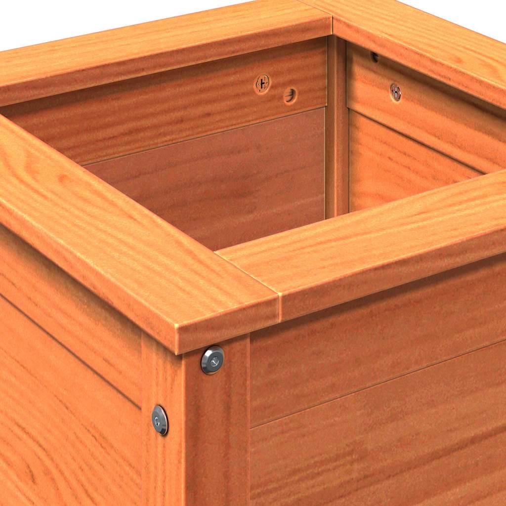 ComfortXL - Cache-pot Carré en Pin Massif Finition Cirée – Bac à Fleurs Rustique et Robuste pour Terrasse ou Jardin – 40x40cm Brun – ComfortXL Outdoor Living - Image 7