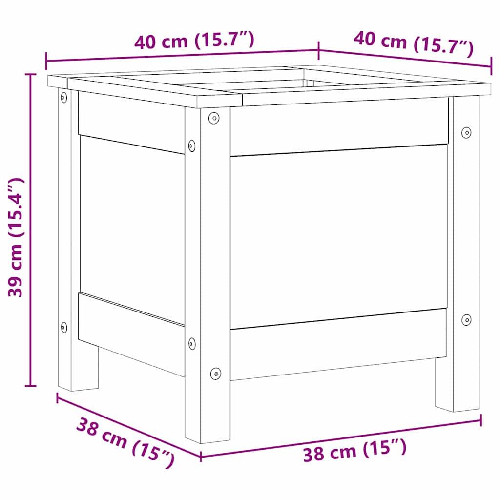 ComfortXL - Cache-pot Carré en Pin Massif Finition Cirée – Bac à Fleurs Rustique et Robuste pour Terrasse ou Jardin – 40x40cm Brun – ComfortXL Outdoor Living - Image 9