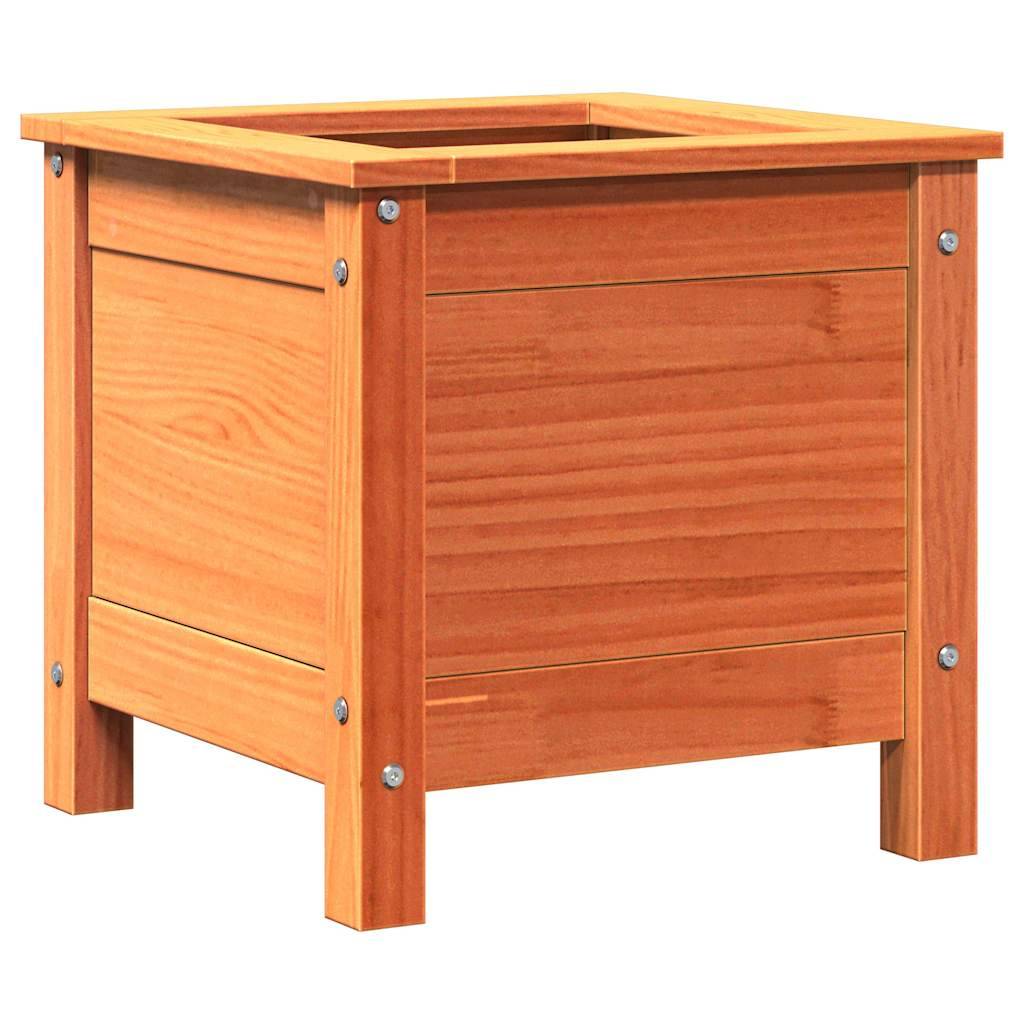 ComfortXL - Cache-pot Carré en Pin Massif Finition Cirée – Bac à Fleurs Rustique et Robuste pour Terrasse ou Jardin – 40x40cm Brun – ComfortXL Outdoor Living - Image 6