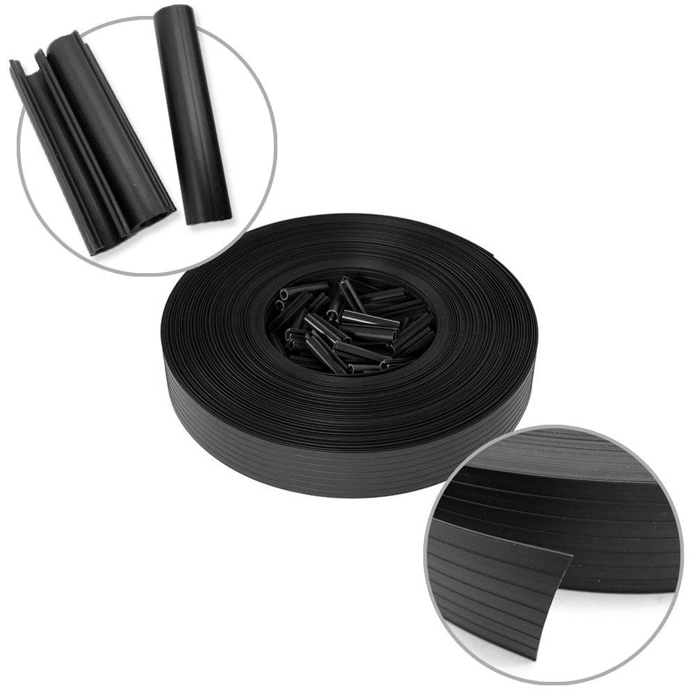 Kit brise vue occultant en PVC pour clôture à lamelles - 60 M - Unité - Gris - TERRE JARDIN - Image 2