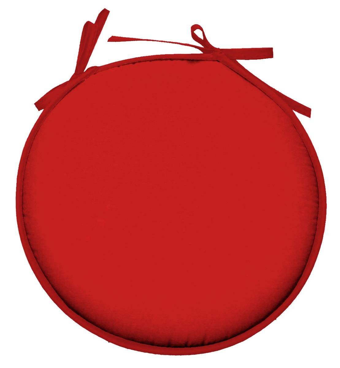 Galette de chaise ronde Unie Pop color 40 cm Rouge - Image 1