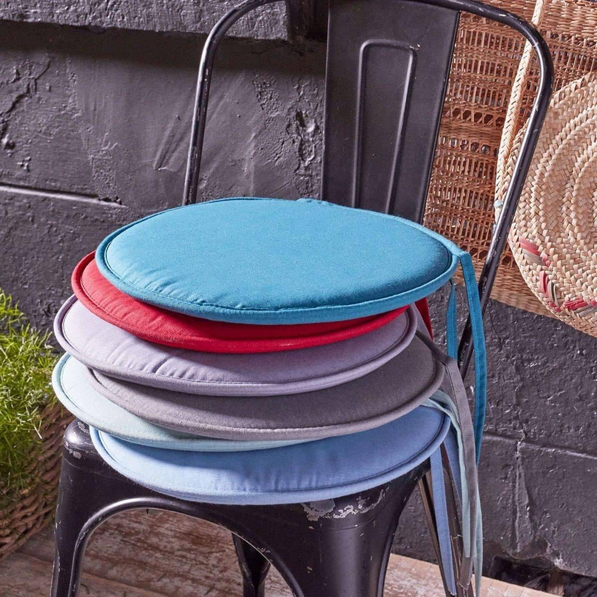 Galette de chaise ronde Unie Pop color 40 cm Rouge - Image 4