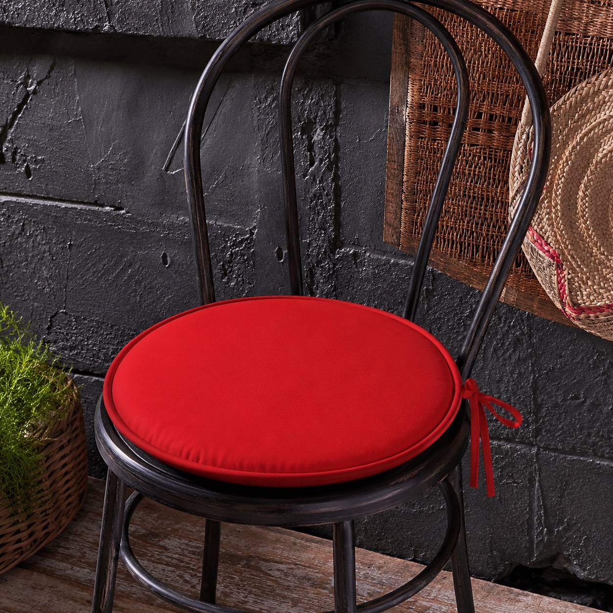 Galette de chaise ronde Unie Pop color 40 cm Rouge - Image 2