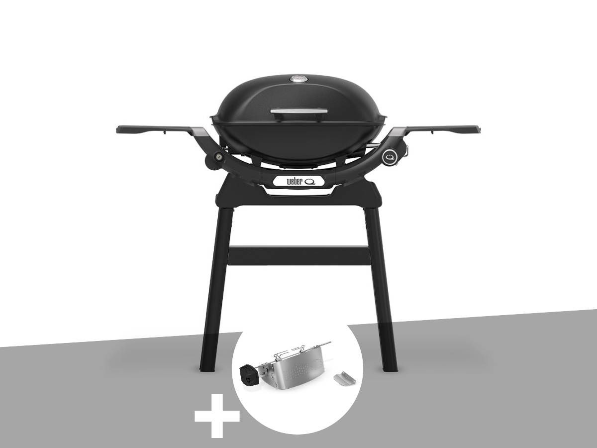 Weber - Barbecue à gaz Q 2200N noir avec pied + Rôtissoire - Weber - Image 1