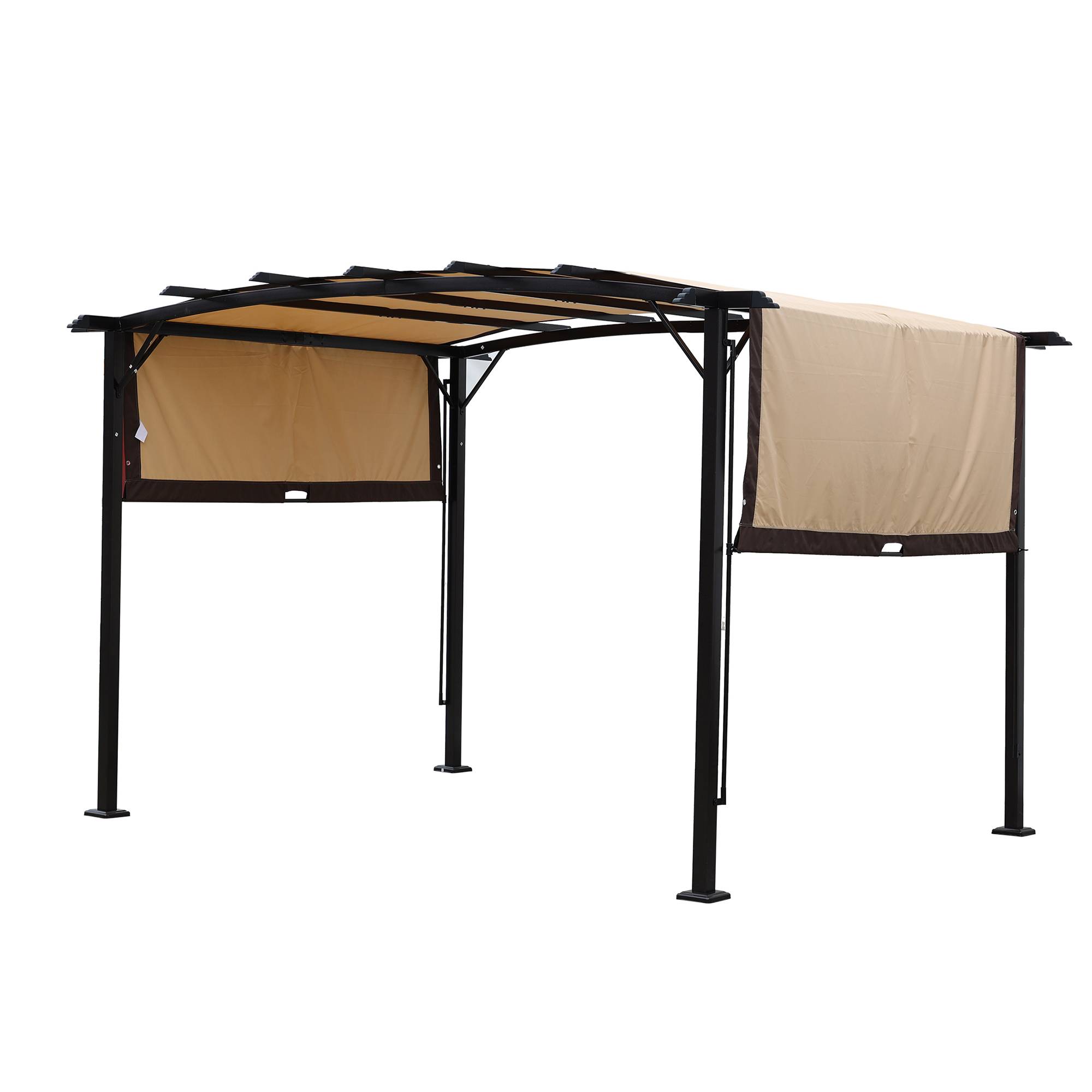 Toile de rechange pergola polyester terrasse jardin anti-UV imperméable 490x217cm beige - ComfortXL Outdoor Living - Image 2