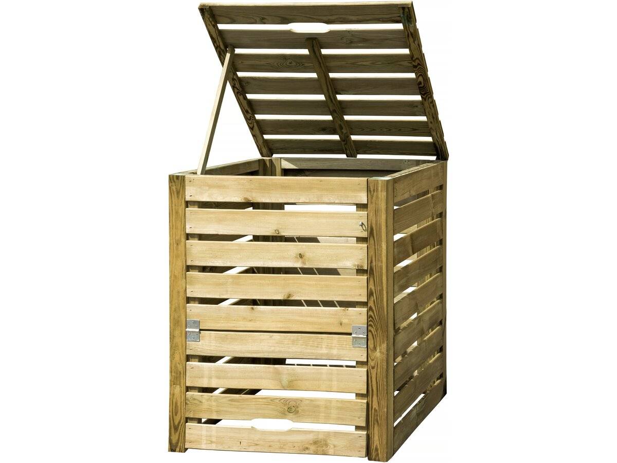 Composteur En Bois 550 L "dexter" - 80 X 80 X 100 Cm - Bois -habitat Et Jardin - Image 1