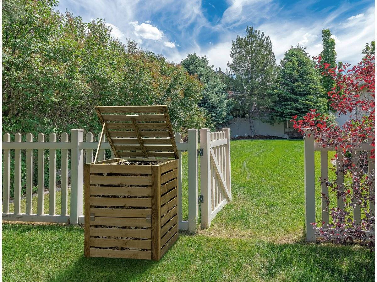Composteur En Bois 550 L "dexter" - 80 X 80 X 100 Cm - Bois -habitat Et Jardin - Image 2