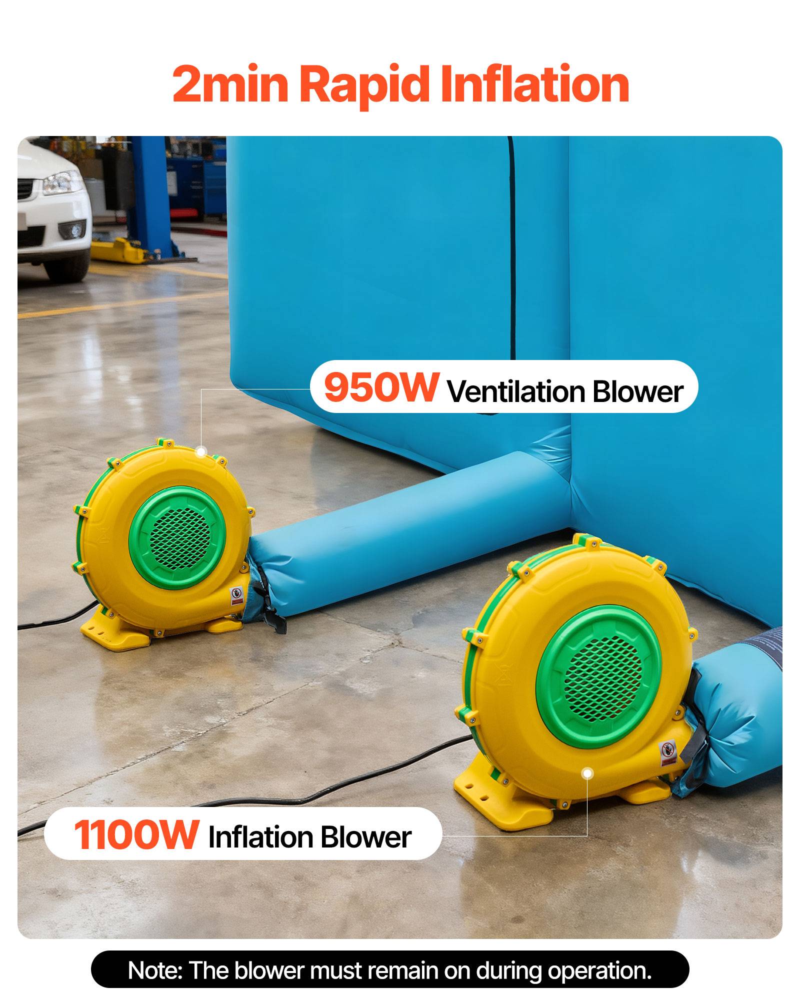 Vevor - VEVOR Cabine de peinture gonflable 10 x 6 x 4 m, tente de pulvérisation pour voiture, ventilateurs 950 W+1100 W, filtration double, tissu Oxford - Image 4