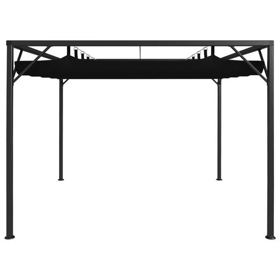 Pergola Acier avec Toit Rétractable en Tissu Polyester Abri de Jardin Anthracite 3x3 m – ComfortXL Outdoor Living - Image 3
