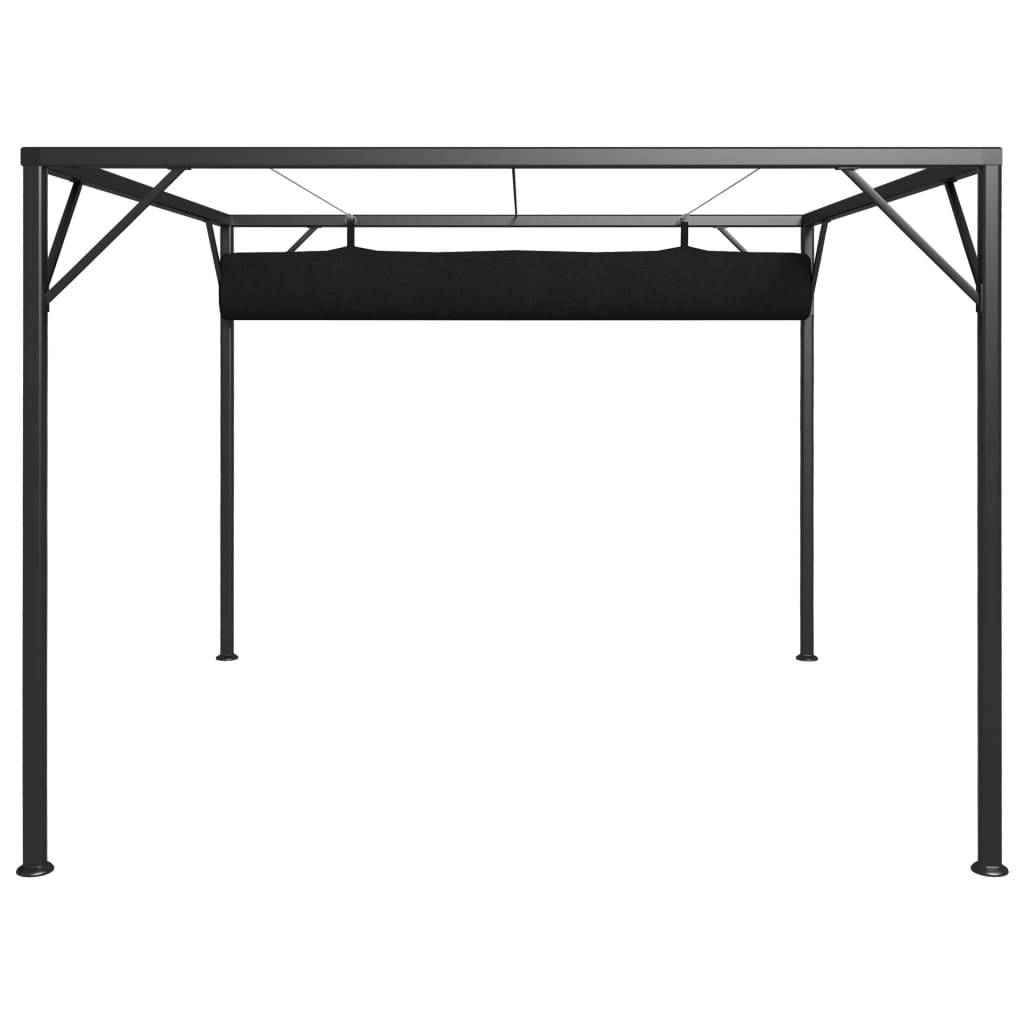 Pergola Acier avec Toit Rétractable en Tissu Polyester Abri de Jardin Anthracite 3x3 m – ComfortXL Outdoor Living - Image 6