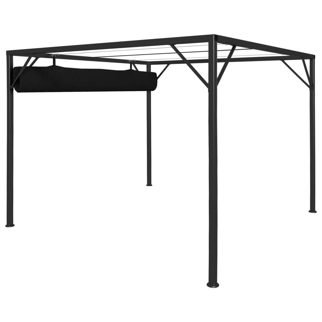 Pergola Acier avec Toit Rétractable en Tissu Polyester Abri de Jardin Anthracite 3x3 m – ComfortXL Outdoor Living - Image 5