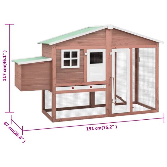 ComfortXL - Grand poulailler bois de sapin avec nichoir et parc extérieur Moka – ComfortXL Outdoor Living - Image 9