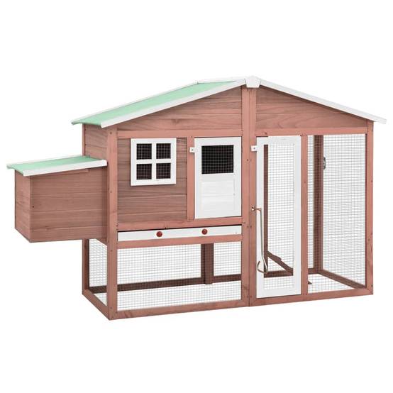 ComfortXL - Grand poulailler bois de sapin avec nichoir et parc extérieur Moka – ComfortXL Outdoor Living - Image 1