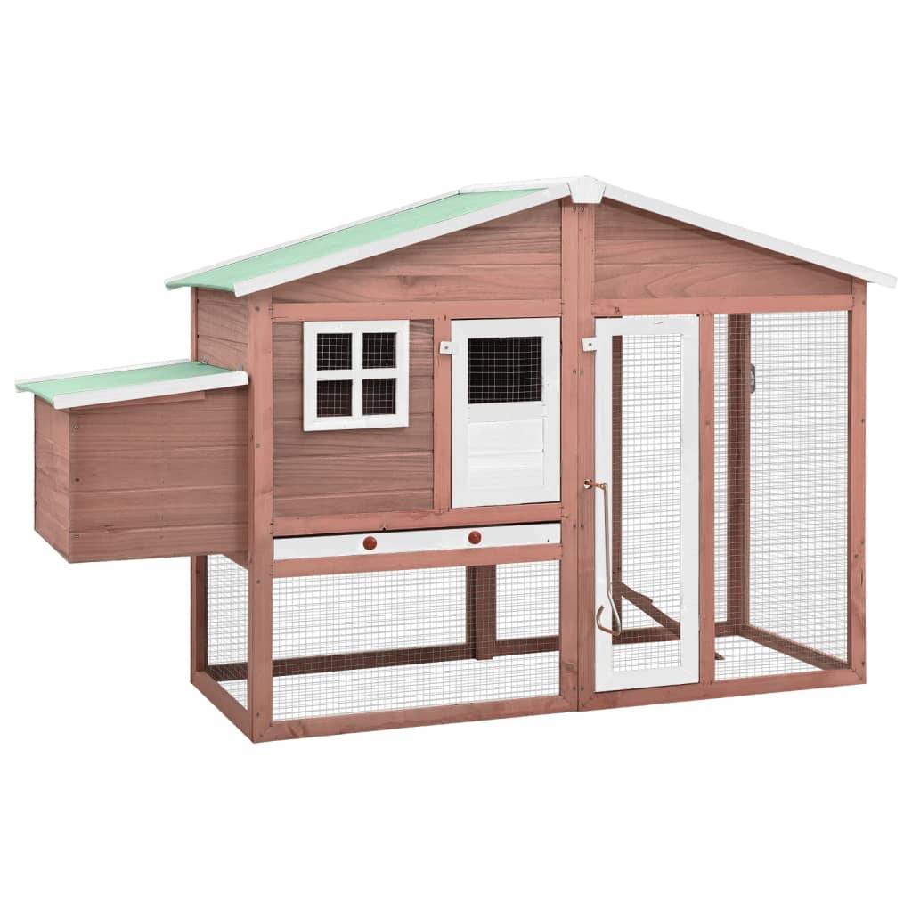 ComfortXL - Grand poulailler bois de sapin avec nichoir et parc extérieur Moka – ComfortXL Outdoor Living - Image 1