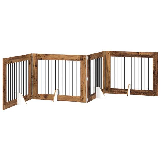 ComfortXL - Clôture chien modulable bois intérieur pliable 401cm finition bois ancien - ComfortXL Outdoor Living - Image 2