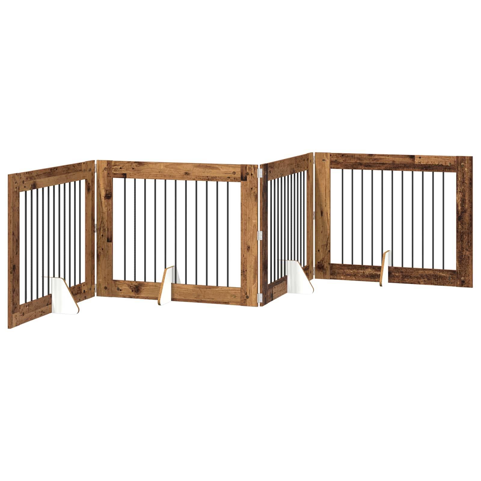 ComfortXL - Clôture chien modulable bois intérieur pliable 401cm finition bois ancien - ComfortXL Outdoor Living - Image 2