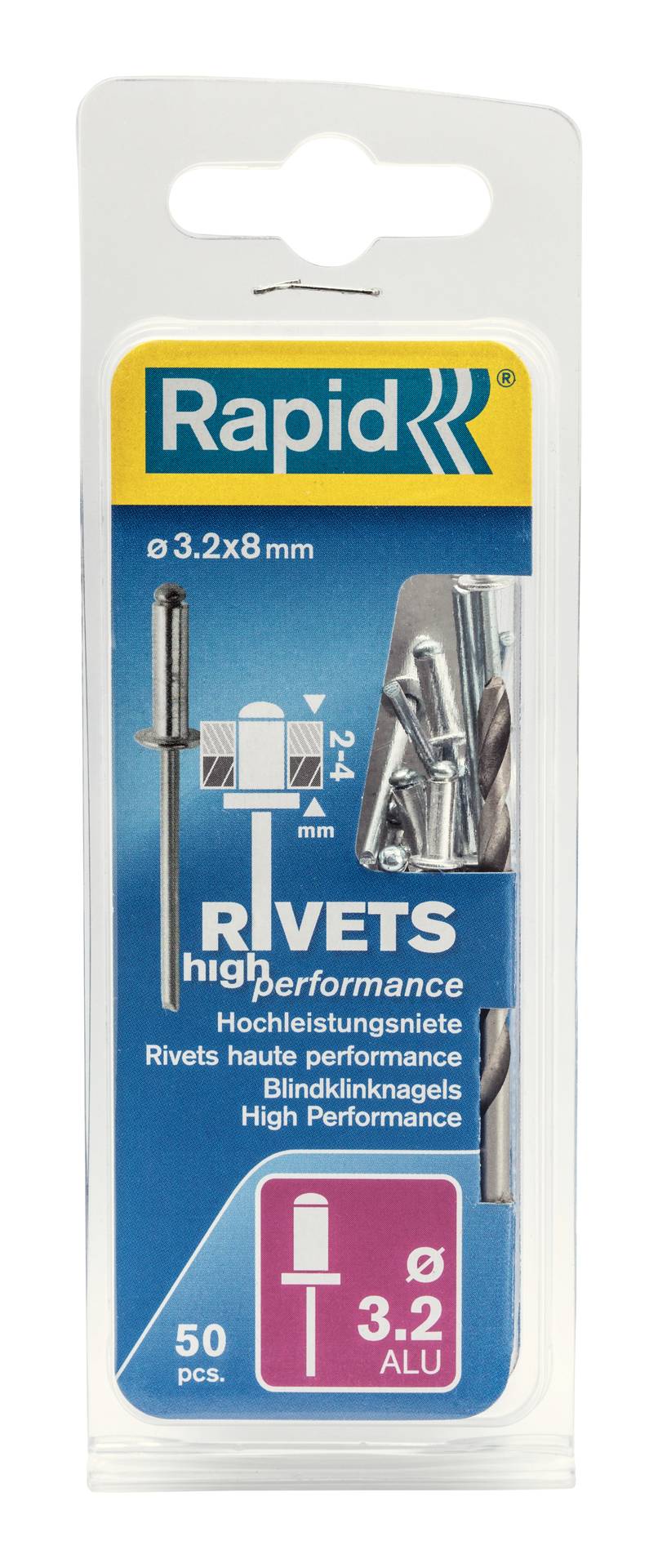 Rapid - Lot de 50 rivets aluminium Diam.3.2 x H.8 mm RAPID - Image 2