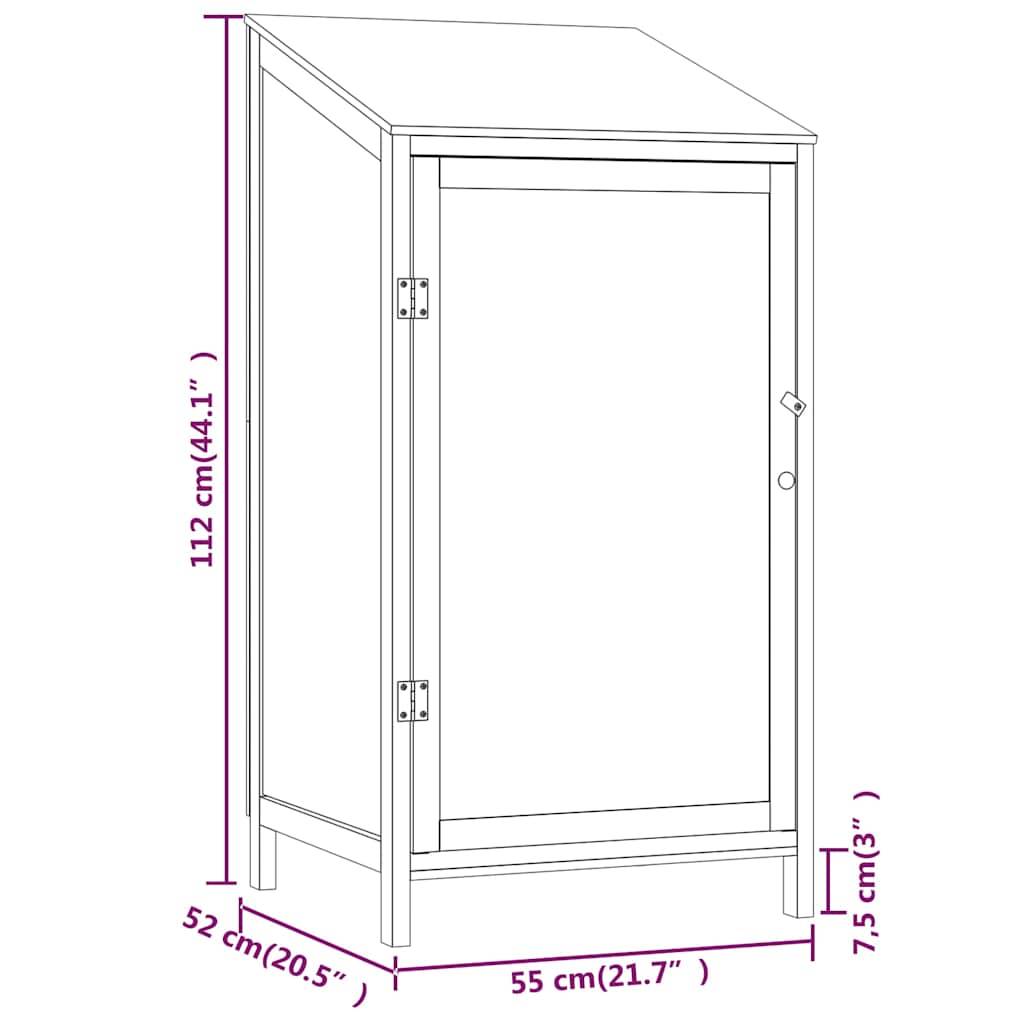 Vidaxl - Remise de jardin 55x52x112 cm Bois de sapin solide vidaXL 152178 - Image 8