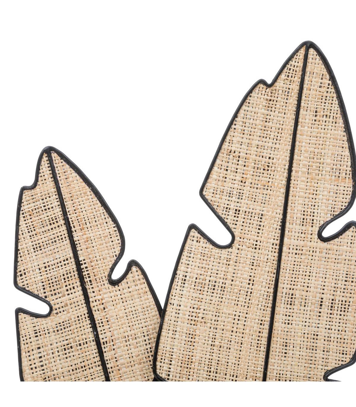 Déco murale Feuilles en roseau et métal 27 x 73 cm - Image 2