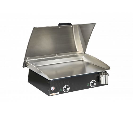 Pack comprenant une plancha électrique LUX 600 Carbon avec son couvercle et 2 ustensiles - Image 1