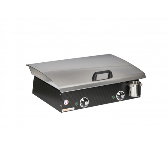 Pack comprenant une plancha électrique LUX 600 Carbon avec son couvercle et 2 ustensiles - Image 2