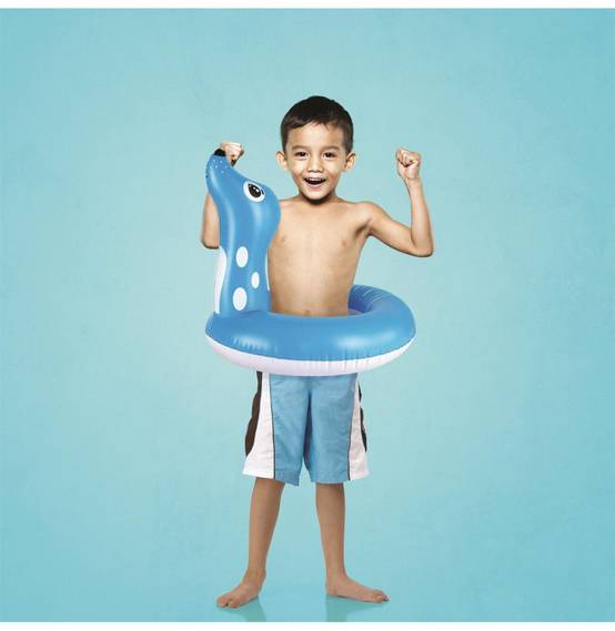 Bouée gonflable enfant otarie - 60 x 50 cm - 3+ ans - Bleu - Image 1