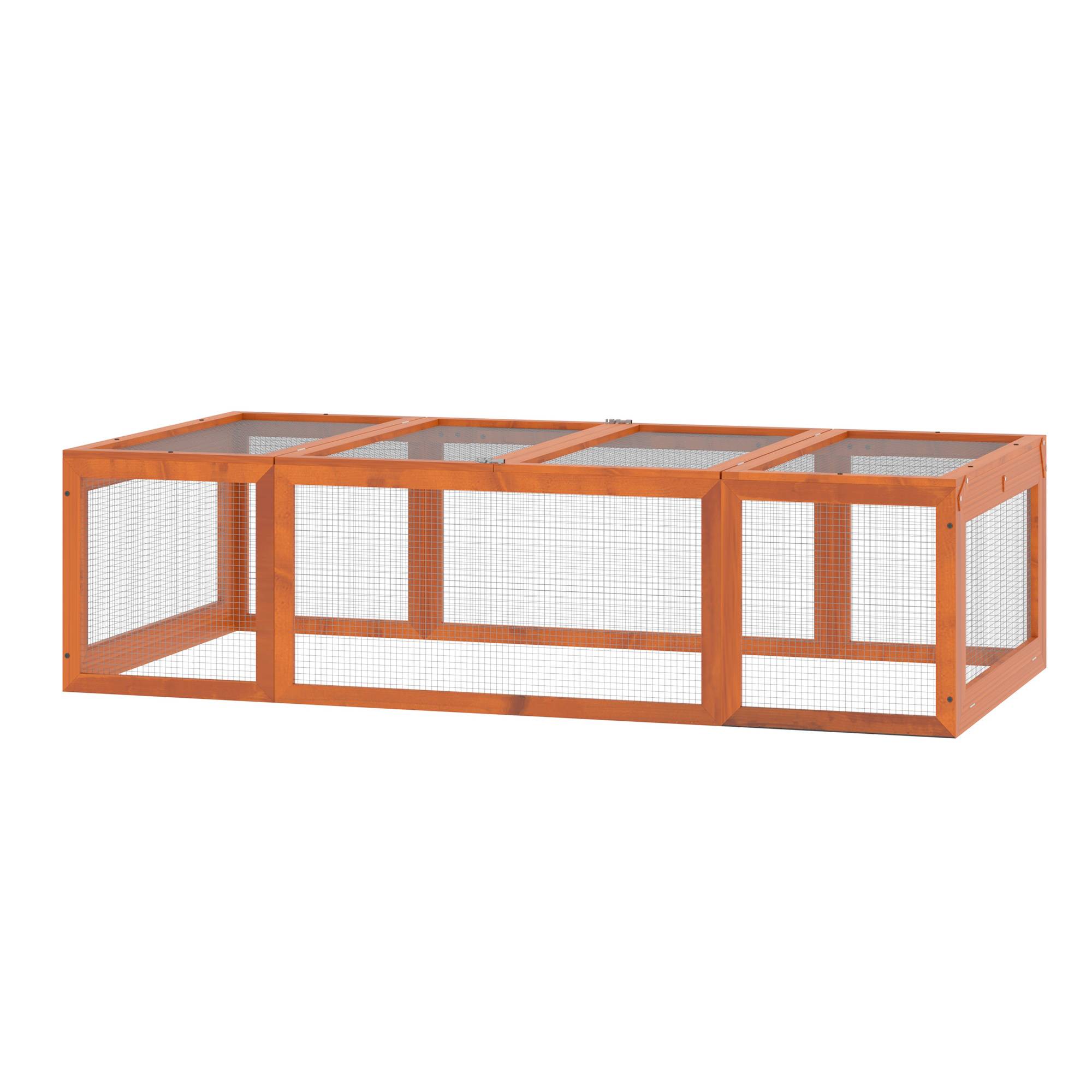 Enclos petits animaux, toit ouvrant, sapin, orange - Image 2