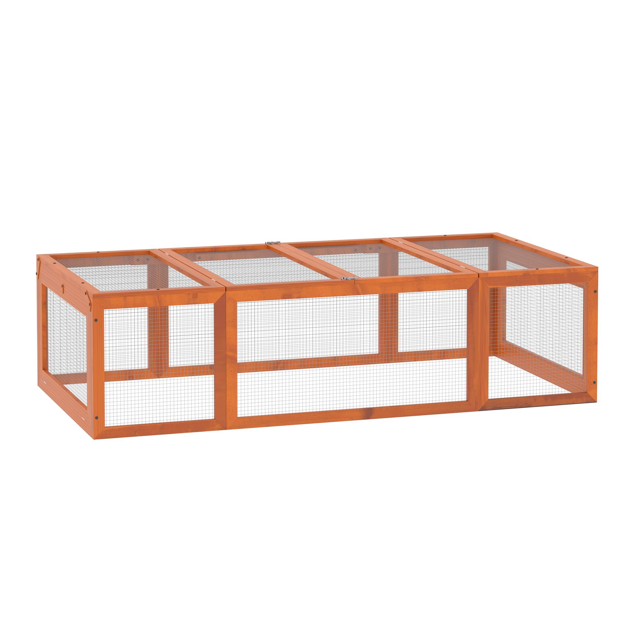 Enclos petits animaux, toit ouvrant, sapin, orange - Image 1