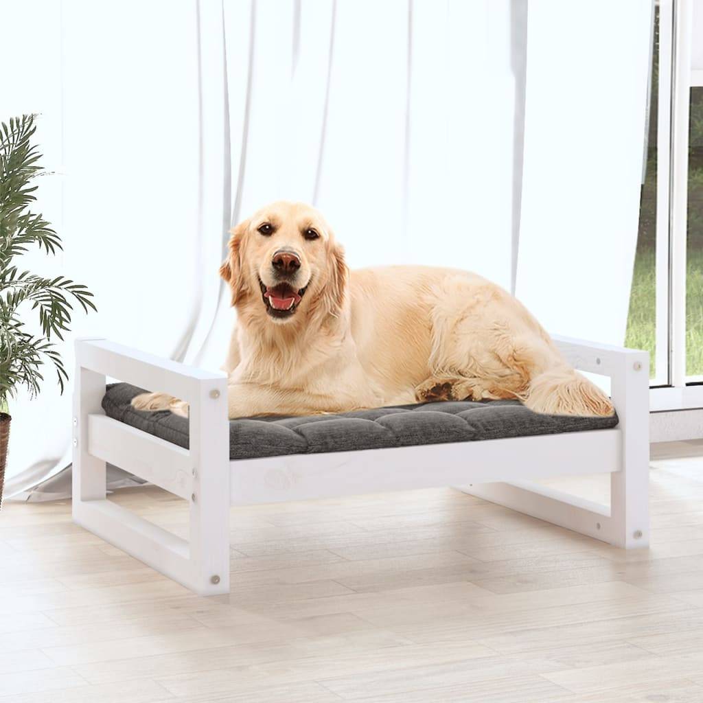 Vidaxl - Lit pour chien Blanc 75,5x55,5x28 cm Bois de pin solide vidaXL 821478 - Image 4