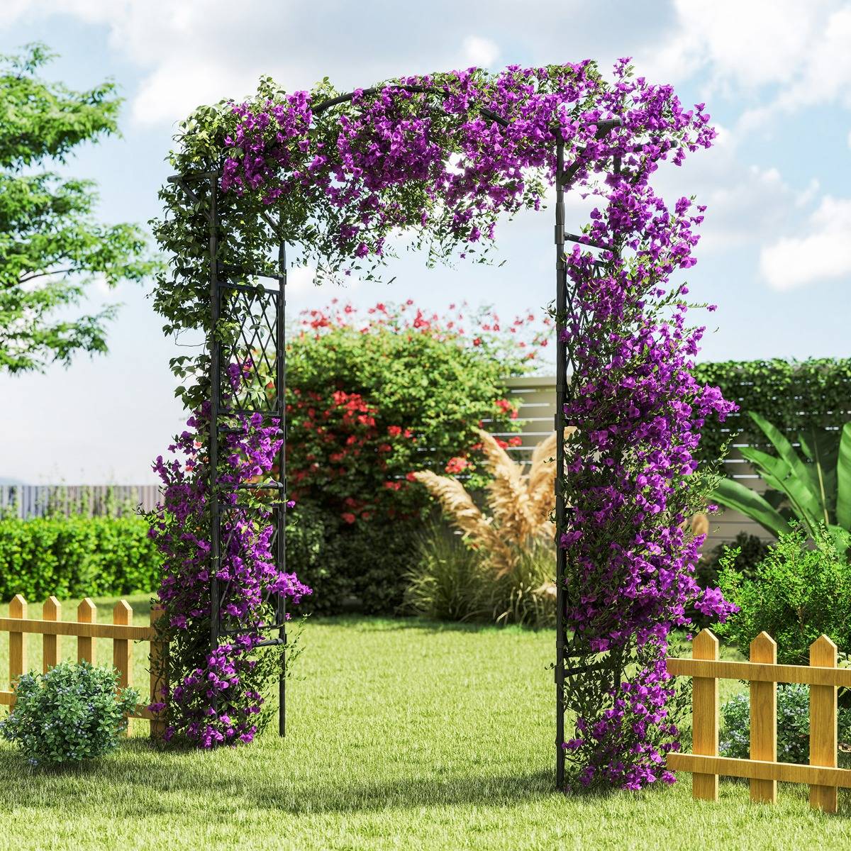 Maison Chic - Arche de Jardin Treillis 170x210cm pour Plantes Grimpantes Pergola en Métal Antirouille - Image 5