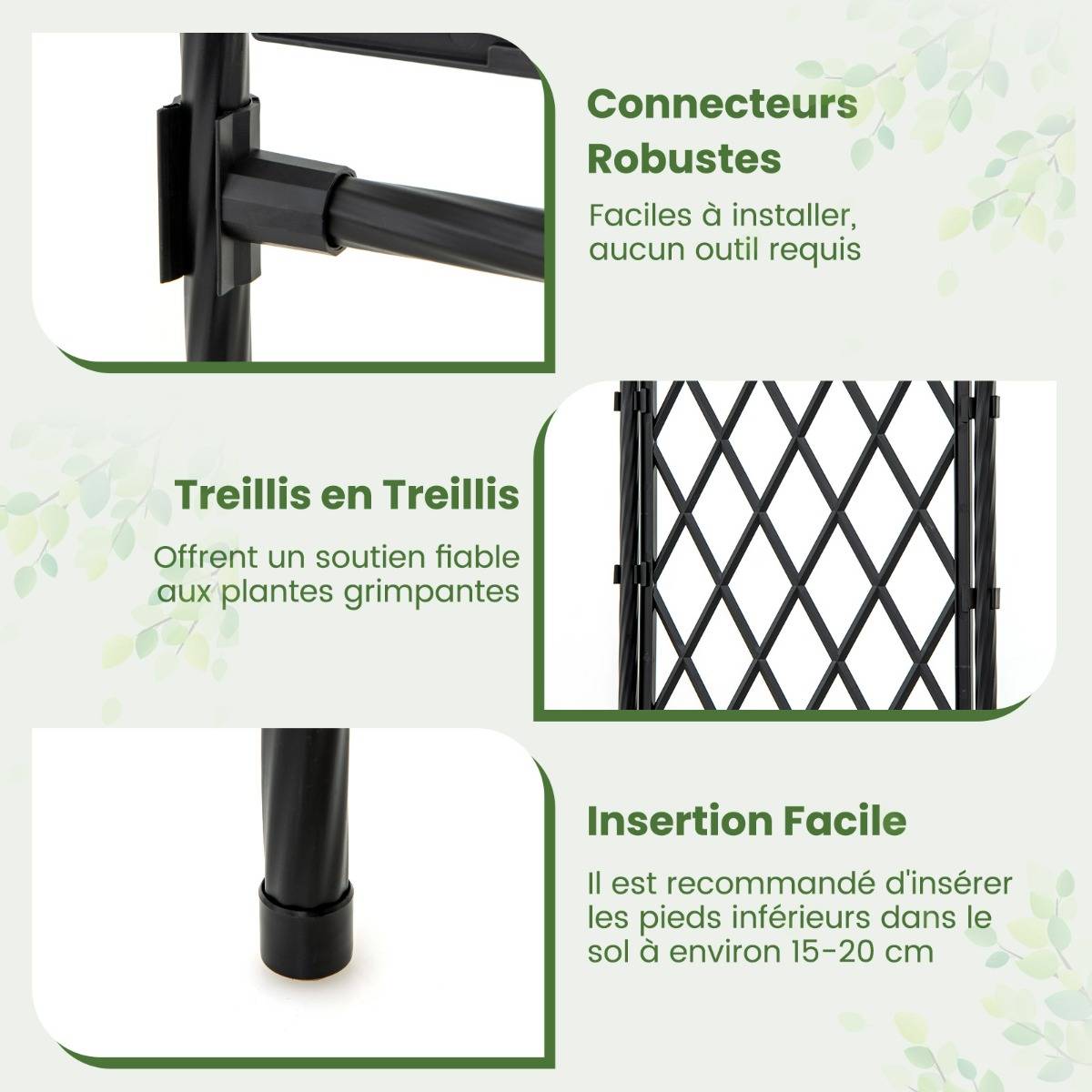 Maison Chic - Arche de Jardin Treillis 170x210cm pour Plantes Grimpantes Pergola en Métal Antirouille - Image 8