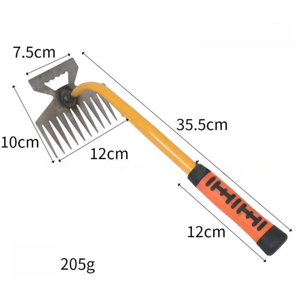 Râteau-Râteau Désherbage Désherbeur Manuel 11 Dents Acier Inoxydable 40cm 2-en-1 Jardinage - Living123 - Image 2