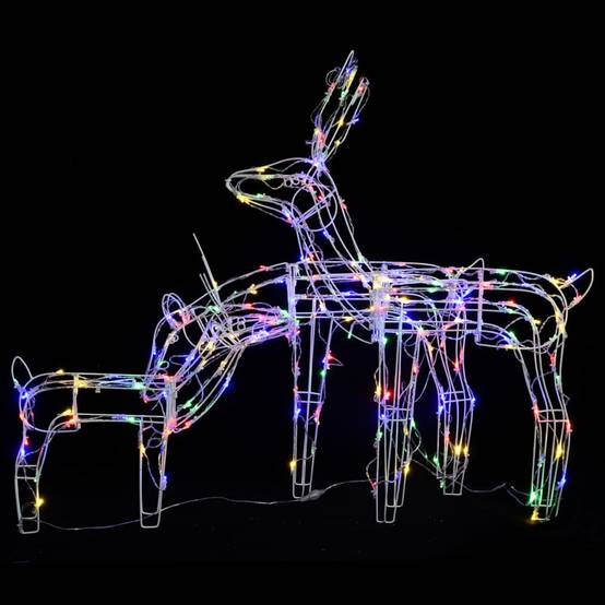 Famille 3 Rennes Lumineux LED 8 Modes Noël Jardin Multicolore – ComfortXL Outdoor Living - Image 3