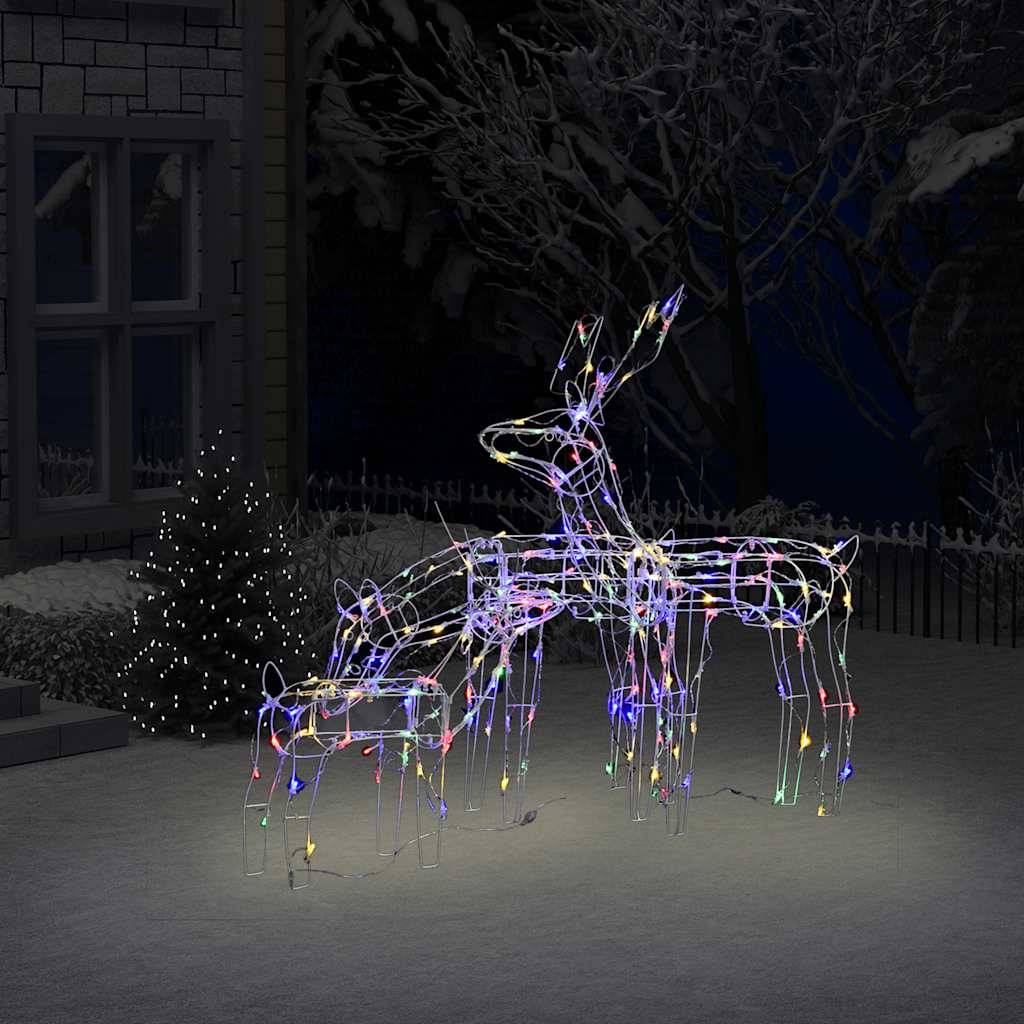 Famille 3 Rennes Lumineux LED 8 Modes Noël Jardin Multicolore – ComfortXL Outdoor Living - Image 1