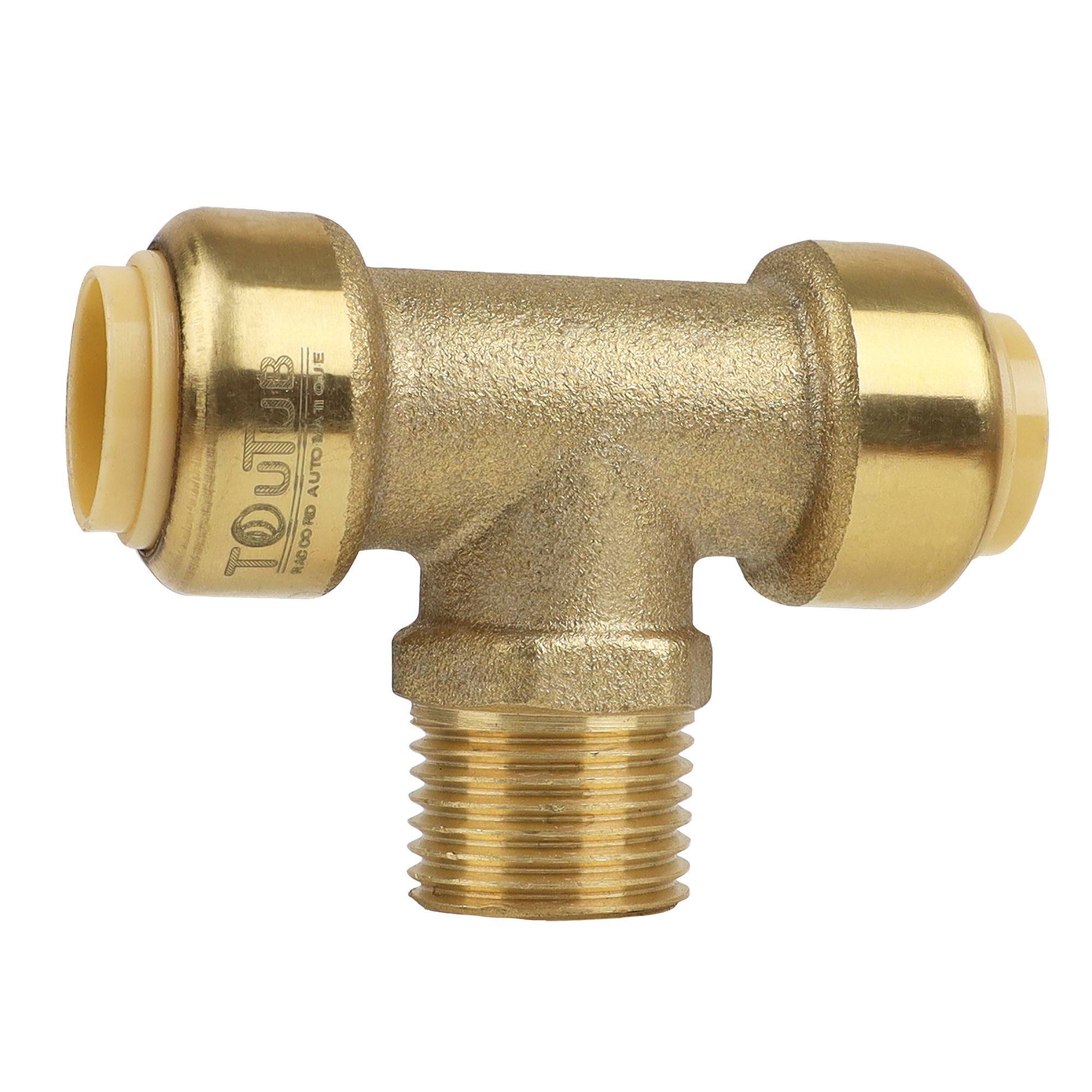 Raccord laiton tout tube Té, filetage mâle 15 x 21, Ø15 mm – Boutté
