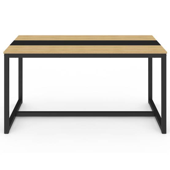 Table à manger rectangle DOVER 8 personnes bande centrale noire design industriel 150 cm - Image 3