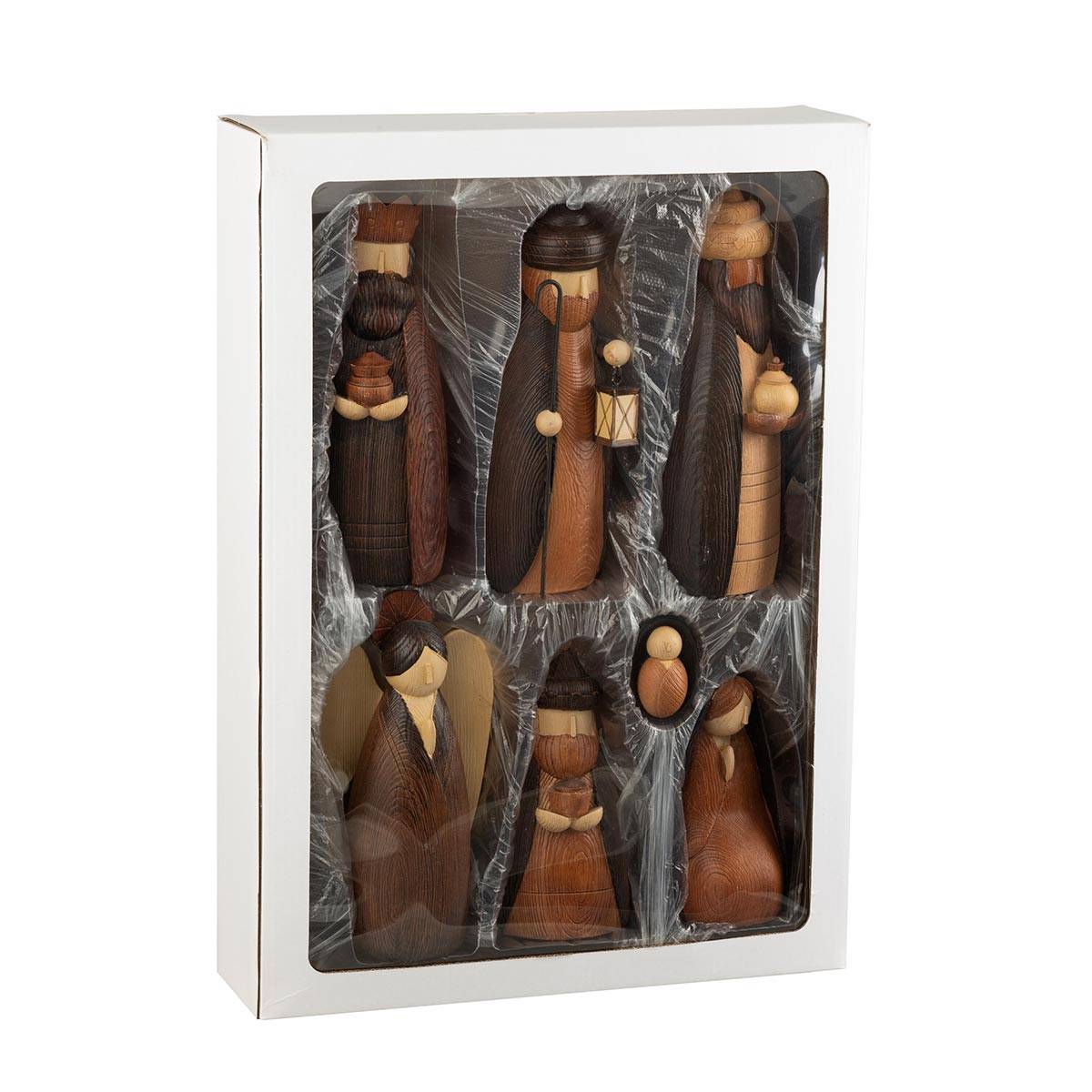 Crèche de Noël en Résine "7 Santons" 22cm Marron - Image 2