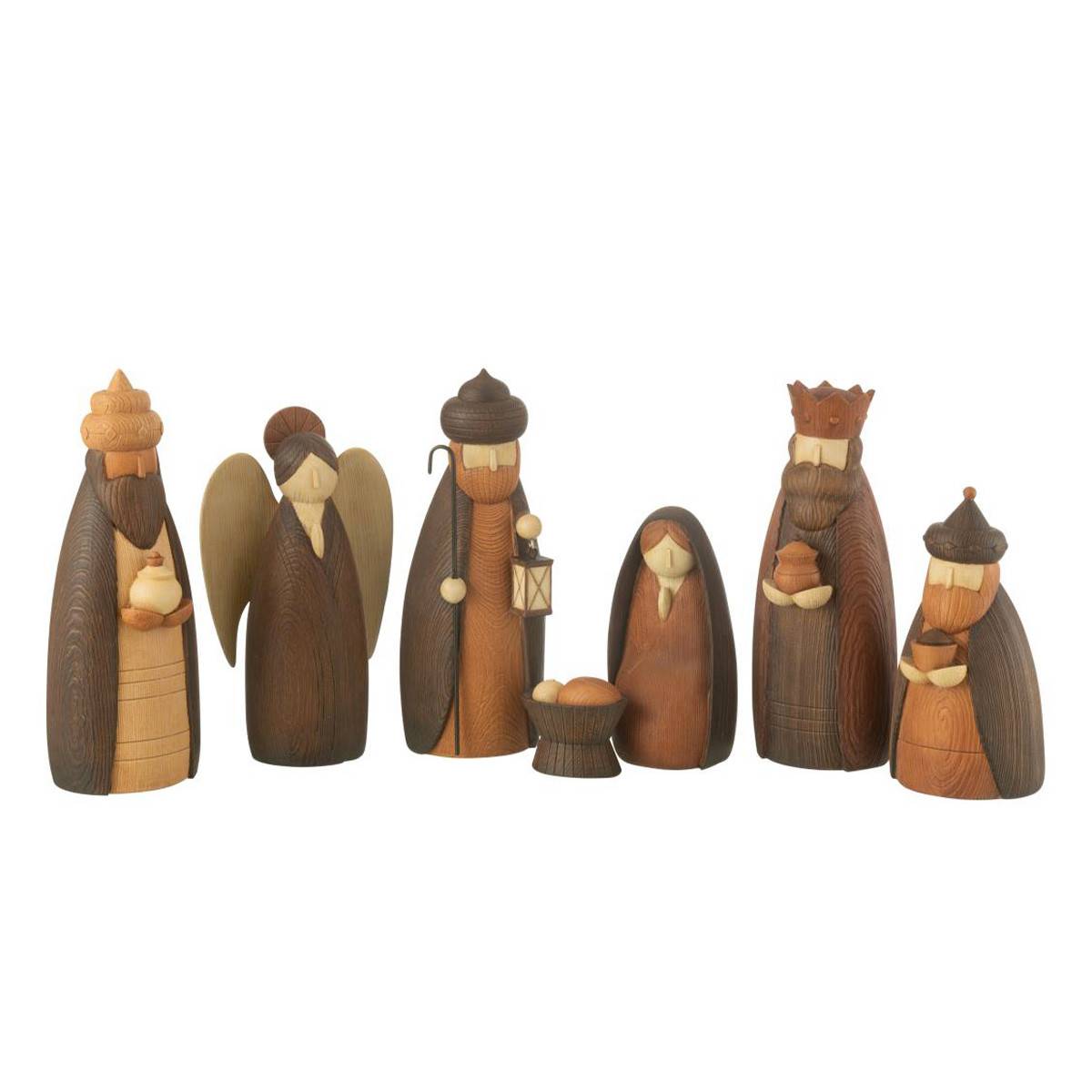 Crèche de Noël en Résine "7 Santons" 22cm Marron