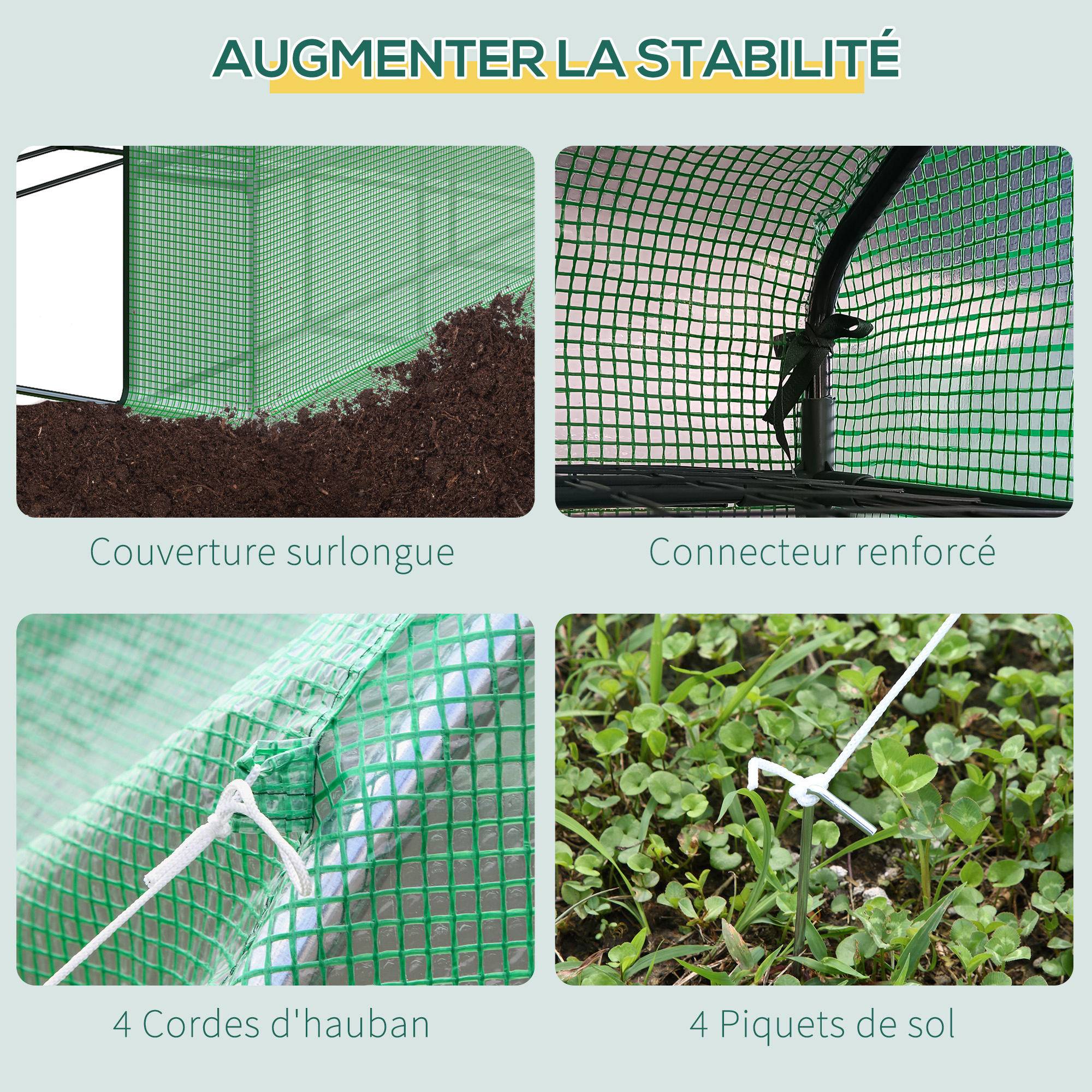 Serre de jardin serre d'hivernage avec étagères 3 niveaux porte enroulable tube en acier 244 x 180 x 210 cm vert - Image 9