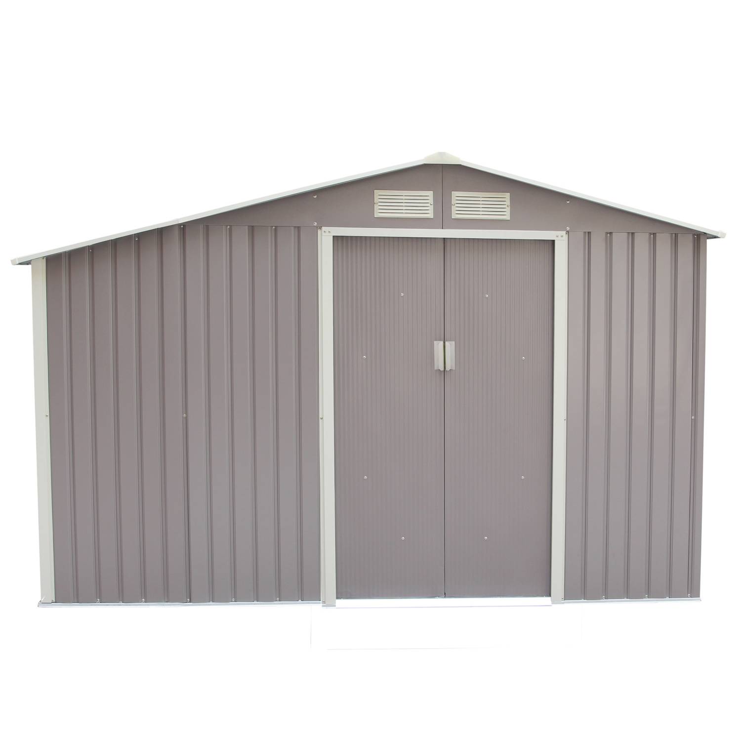 Abri de jardin avec abri bûches 6,53 m² en acier gris VENTOUX - Image 4
