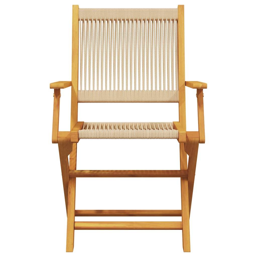 Vidaxl - Ensemble de bistro 3 pcs-Salons de jardin beige polypropylène et bois massif 246535 - Image 6