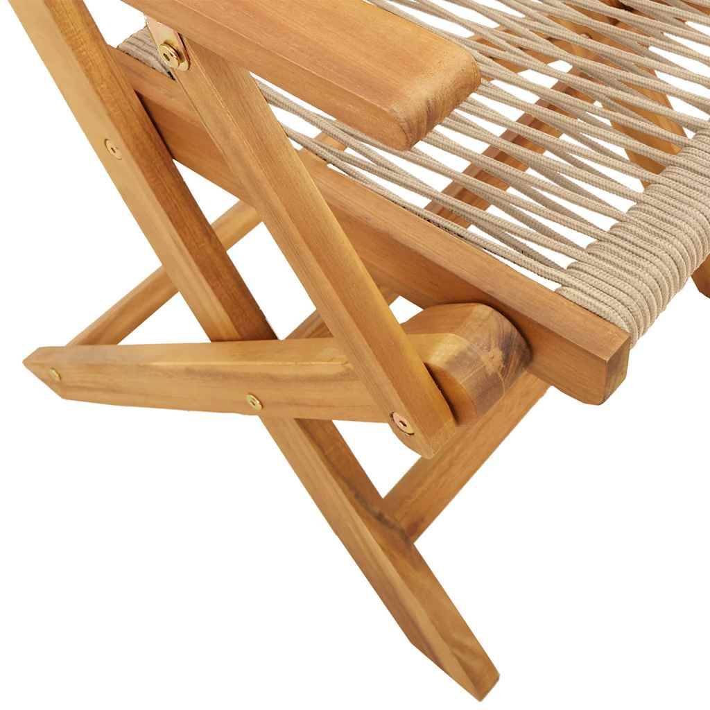 Vidaxl - Ensemble de bistro 3 pcs-Salons de jardin beige polypropylène et bois massif 246535 - Image 9