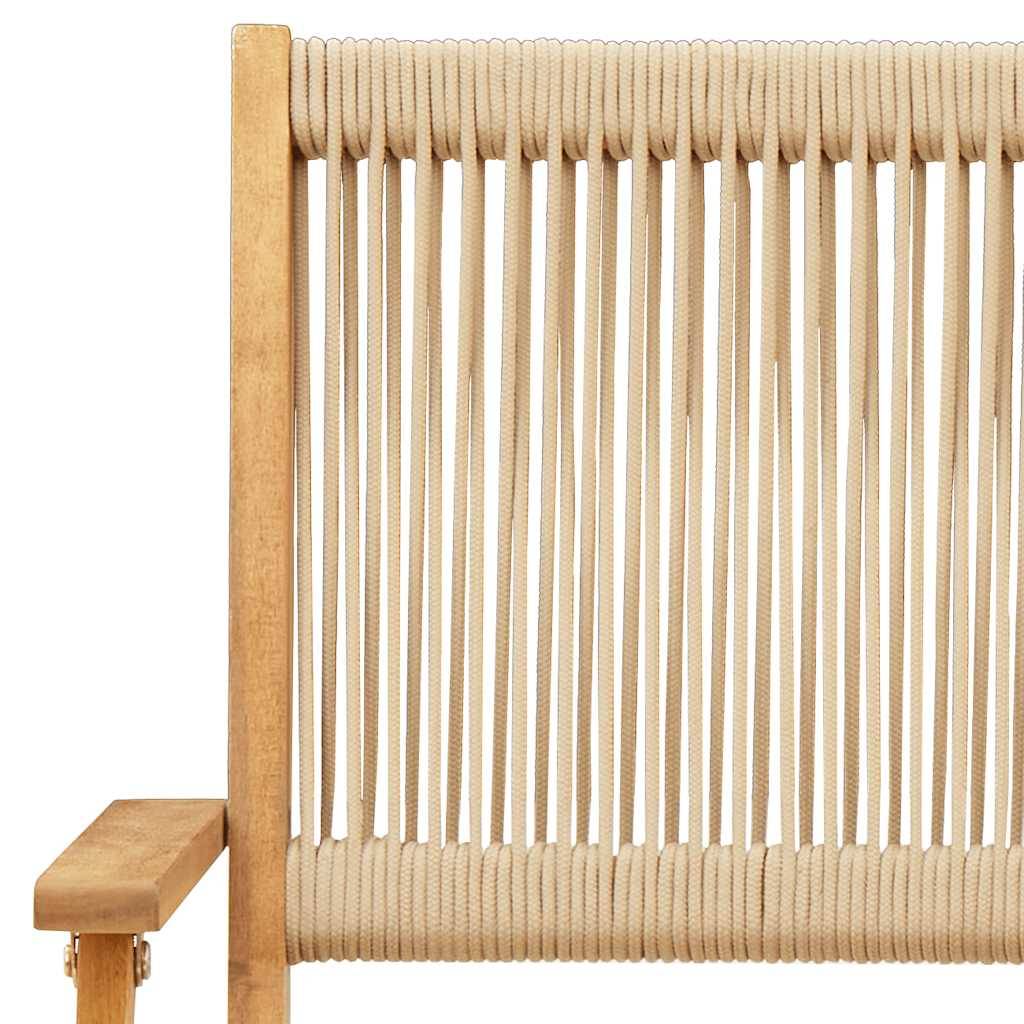 Vidaxl - Ensemble de bistro 3 pcs-Salons de jardin beige polypropylène et bois massif 246535 - Image 7