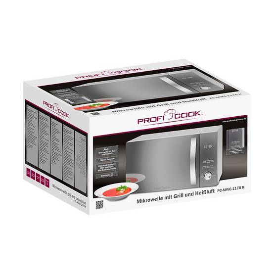 Micro-ondes avec gril et convection 3en1 23L 2300W PC-MWG 1176H Silver Proficook - Image 8