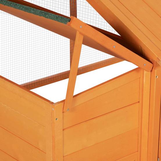 Poulailler pour poules cage à poule avec nichoir porte et toit ouvrable pour 4 et 8 poules 240 x 112,5 x 76 cm orange - Image 10