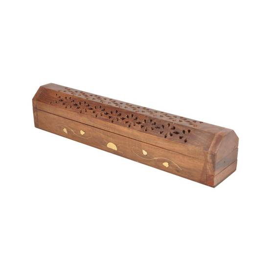 Porte Encens en Bois "Bâtons & Cônes" 30cm Marron - Image 2