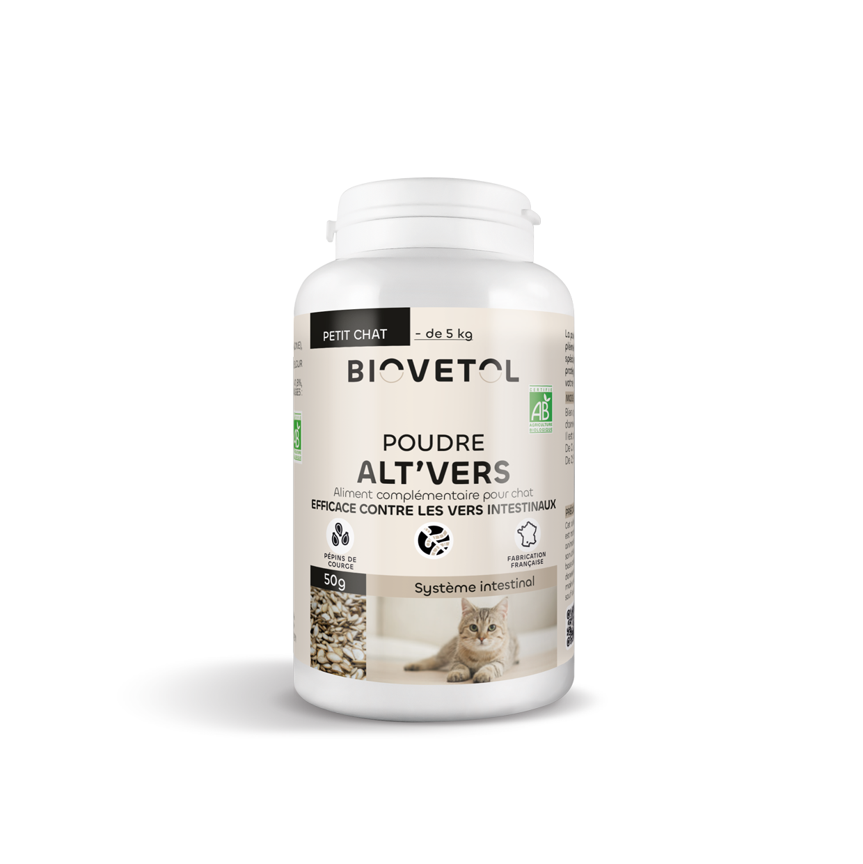 Biovetol - Vermifuge Bio en Poudre pour Petit Chat & Chaton