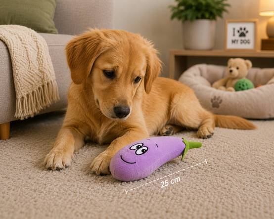Jeu en peluche aubergine pour chien 25cm - Image 4